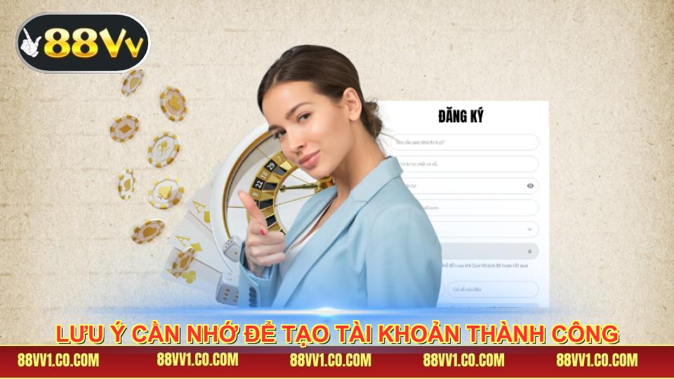 Lưu ý cần nhớ để tạo tài khoản thành công